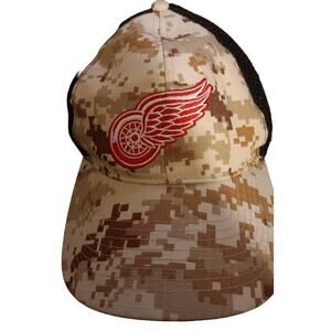 Detroit Red Wings Hat Adjustable Men's Chevrolet Brown Camo Unworn? Snap Back